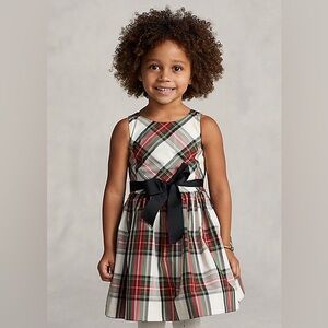 Ralph Lauren- Plaid Twill Sleeveless Dress with Bow